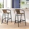 Flash Furniture Lila  Commercial Grade Indoor-Outdoor PE Rattan Restaurant Barstool with Black Aluminum Frame and Footrest in Medium Brown, PK2 2-SDA-AD632032R-DK-BN-GG - alternate 8