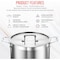 Bakken-Swiss 12QT Stockpot, Brushed Stainless Steel, Induction-Ready, Lid and Riveted Handles, Heavy Duty BAKSTQ12 - alternate 4