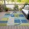Homeroots 10' X 14' Denim Blue And Lime Green Geometric Washable Indoor Outdoor Area Rug 612580 - alternate 4
