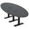 Skutchi Designs 8ft Conference Table With Power Unit | 6 Person Modular Oval Meeting Table | Harmony Series HAR-OVL-48X96-T.BK-WA7949-EBLK - alternate 1