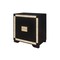 Homeroots 26" Black and Gold Two Drawer Faux Crystal Bling Wood Nightstand 564649 - alternate 3