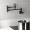 Kingston Brass Wall Mount Pot Filler Faucet with Knurled Handle, Matte Black KS3100RKZ - alternate 4