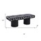 Homeroots 49in White and Black Fabric and Solid Wood Upholstered Bench 668858 - alternate 6