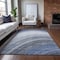 Homeroots 9' X 12' Denim Blue And Navy Blue Abstract Washable Indoor Outdoor Area Rug 577293 - alternate 4