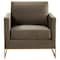 Leisuremod Lincoln Velvet Accent Armchair with Gold Frame, Dark Grey LA31DGR - alternate 3