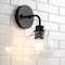 Jonathan Y Sandrine 6.5" 1-Light Iron/Seeded Glass Cottage Rustic LED Vanity Light, Oil Rubbed Bronze JYL7526A - alternate 4