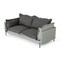Homeroots 87" Dark Gray Polyester Blend Sofa With Silver Legs 480928 - alternate 2