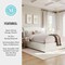 Martha Stewart Nyla Queen Upholstered Platform Bed with Curved Nailhead Headboard and Footboard Storage Drawer XH-8529-Q-WH-MS - alternate 4
