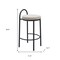 Homeroots Set of Two 26" Beige and Black Chenille and Steel Low Back Counter Height Bar Chairs, 2PK 555719 - alternate 2