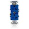 Leviton Duplex Receptacle Outlet, 20A, Blue, 125V 5352-BU - alternate 1