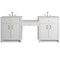 James Martin Vanities Bellshire 84" Dual Vanity Set with 24" Make-Up Counter, Bright White w/3 cm Siberian Silestone Top 660-VMC84-BW-3SFR - alternate 1