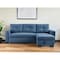 Homeroots 92" Blue Polyester Blend Convertible Futon Sleeper Sofa With Black Legs 544957 - alternate 1