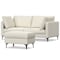 Homeroots 76" Cream Fabric Sofa With Ottoman With Black Legs 641069 - alternate 1