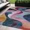 Homeroots 5' X 8' Green Pink And Teal Blue Abstract Washable Indoor Outdoor Area Rug 604457 - alternate 1