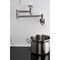 Kingston Brass Wall Mount Pot Filler Faucet with Knurled Handle, Brushed Nickel KS8108RKX - alternate 3