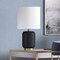 Homeroots 15" Black and Gold Ceramic Cylinder Table Lamp With White Drum Shade 546123 - alternate 5