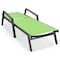 Leisuremod Marlin Patio Chaise Lounge Chair with Armrests in Black Aluminum Frame, Green, 2PK MLABL-77G2 - alternate 6
