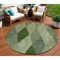Homeroots 8' Green Mint Green And Sage Round Argyle Washable Indoor Outdoor Area Rug 613689 - alternate 1