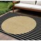 Homeroots 9' X 12' Black And Beige Striped Washable Indoor Outdoor Area Rug 597149 - alternate 1