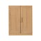 Homeroots Set Of Two Natural Wood Corner Accent Cabinet With Two Doors 719688 - alternate 1