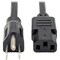 Eaton Tripp Lite Series Desktop Computer Power Cord, NEMA 5-15P to C13, 5-Pack - 10A, 125V, 18 AWG, 2 P030-002-5 - alternate 1