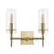 Jonathan Y Cato 13.5" 2-Light Modern Farmhouse Iron/Glass LED Vanity, Brass Gold/Clear JYL7806C - alternate 3