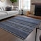 Homeroots 10' X 14' Denim Blue And Gray Striped Washable Indoor Outdoor Area Rug 577768 - alternate 3