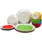 Gibson Home Confetti Band 12 Piece Mix and Match Round Ceramic Dinnerware Set in Assorted Colors 116932.12 - alternate 3