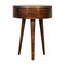 Homeroots 21" Brown Solid Wood Round One Drawer Nightstand 651556 - alternate 1