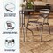 Flash Furniture Lila 23.75in Round Glass Top Metal Table with 2 Bronze Aluminum Slat Stack Chairs TLH-071RD-017CBZ2-GG - alternate 4