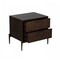 Homeroots 22" Brass Two Drawers Solid Wood Nightstand 473022 - alternate 3
