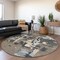 Homeroots 8' Taupe Gray And Beige Round Abstract Washable Indoor Outdoor Area Rug 599600 - alternate 2