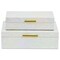 Homeroots Set of Two White And Gold Faux Shagreen Nesting Storage Boxes With Lids, 2PK 712934 - alternate 5