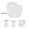 Smarty Had A Party White with Silver Fancy Round Disposable Plastic Dinnerware Value Set, 240PK 8880-WHSVP-CASE - alternate 5
