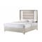 Homeroots Beige White And Chrome Wood Upholstered Lighted King Bed Frame 564756 - alternate 4