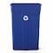 Suncast Commercial 23 GALLON SLIM TRASH CAN, BLUE, WITH RECYCLE LOGO TCN2030BLR - alternate 3