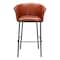 Homeroots 30" Brown And Black Faux Leather And Steel Bar Height Bar Chair 555656 - alternate 4