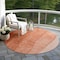 Homeroots 8' Red Copper And Terra Cotta Round Ombre Washable Indoor Outdoor Area Rug 581818 - alternate 4