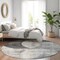Homeroots 8' Gray And Charcoal Round Geometric Washable Indoor Outdoor Area Rug 604913 - alternate 4