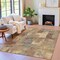 Homeroots 3' X 5' Brown Beige And Charcoal Abstract Washable Indoor Outdoor Area Rug 630759 - alternate 3