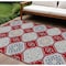 Homeroots 9' X 12' Red And Navy Blue Floral Washable Indoor Outdoor Area Rug 610773 - alternate 1