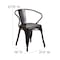 Flash Furniture Black-Antique Gold Metal Indoor-Outdoor Chair with Arms, PK4 4-CH-31270-BQ-GG - alternate 5
