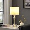 Homeroots 25" Silver Metal Table Lamp With Off White Drum Shade 524253 - alternate 3