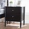 Baxton Studio Lucera Mid-Century Black 2-Drawer Bobbin Nightstand 257-14122-ZORO - alternate 4
