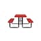 Leisure Craft Rectangle Portable Picnic Table, Red, 8 ft L T8XPP-RED - alternate 4