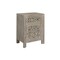 Homeroots 30" Gray Solid Wood Distressed Carved Floral One Drawer Nightstand 569581 - alternate 5
