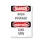 Signmission Safety Sign, OSHA Danger, 14" Height, Aluminum, High Voltage Bilingual OS-DS-A-1014-VV-1327 - alternate 1