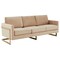 Leisuremod Lincoln Upholstered Velvet Sofa with Gold Frame, Beige LA83BG - alternate 1