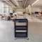 Luxor Utility Cart with Deep Lipped Plastic Shelves, 300 lb Load Capacity, 3 Shelves, 24 in L, 18 in W STC111-B - alternate 4