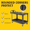 Rubbermaid Commercial Utility Cart with Deep Lipped & Flush Plastic Shelves, Plastic, 750 lb Load Capacity, 2 Shelves FG454500BLA - alternate 4